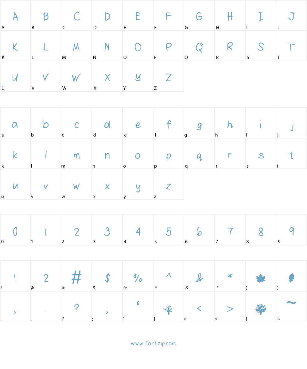 Tree Hugger Font Character